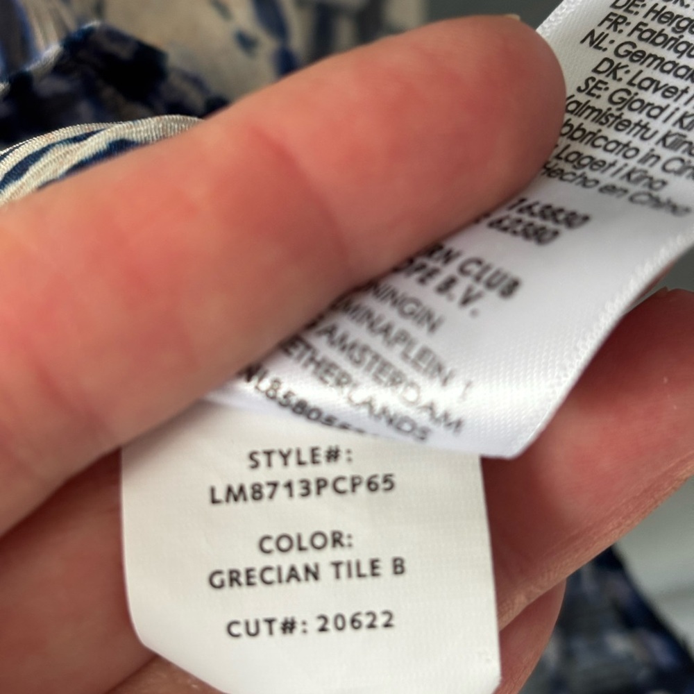 Liverpool Los Angeles Navy Cream Geometric Print Tank Top Size Large Lightweight - Picture 8 of 12